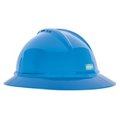 Msa Safety V-Gard 500 Hat, Blue Vented, 4-Point Fas-Trac Iii 10167912